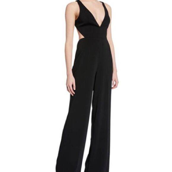 Jay Godfrey Rooney Deep V-Neck Sleeveless Cutout-Back Jumpsuit Sz. 0 - Picture 1 of 9